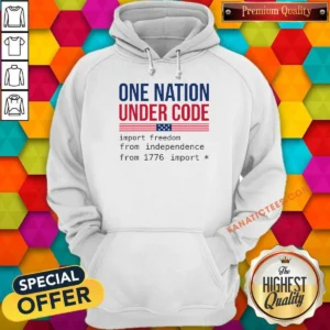 Good One Nation Under Code Hoodie hoodie optimized front view with kangaroo pocket and adjustable drawstring hood