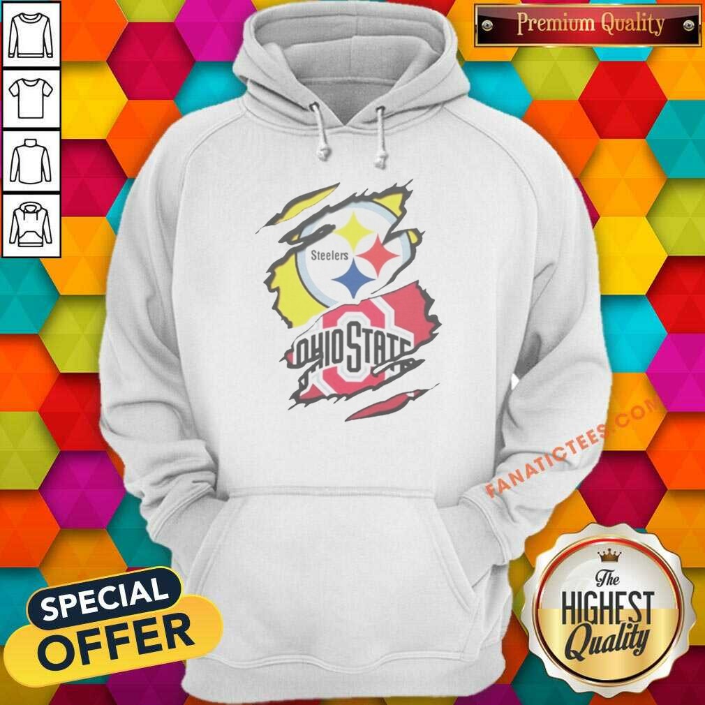 Nice Pittsburgh Steelers Ohio State Buckeyes Torn Logo Graphic Sport shirt optimized on Hoodie Nice Pittsburgh Steelers Ohio State Buckeyes Torn Logo Graphic Sport shirt optimized shown as a hoodie preview