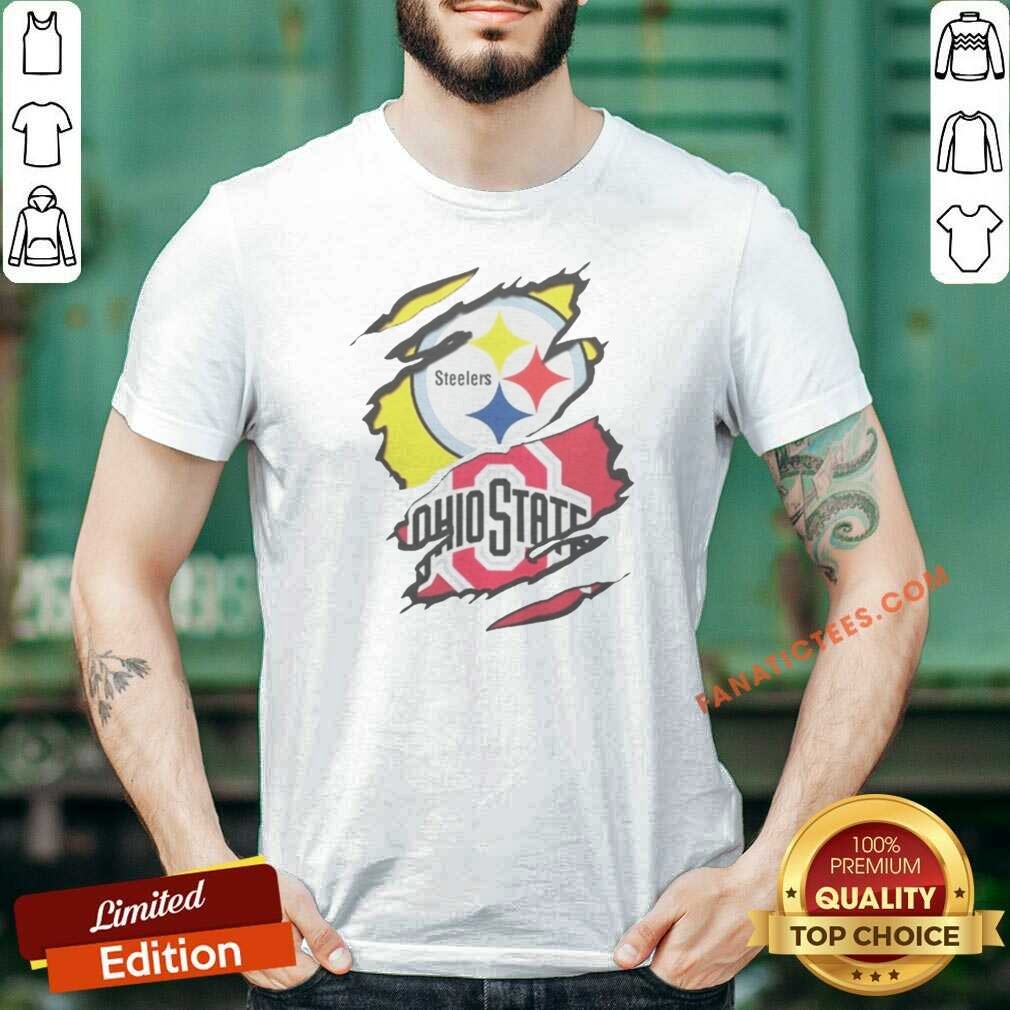 Nice Pittsburgh Steelers Ohio State Buckeyes Torn Logo Graphic Sport shirt optimized on Classic Shirt Nice Pittsburgh Steelers Ohio State Buckeyes Torn Logo Graphic Sport shirt optimized shown as a classic shirt preview