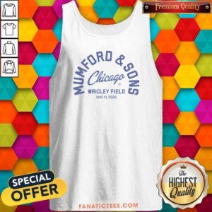 Pretty Mumford And Sons Chicago Cubs Wrigley Field tank top optimized showing front graphic design on sleeveless cotton fabric