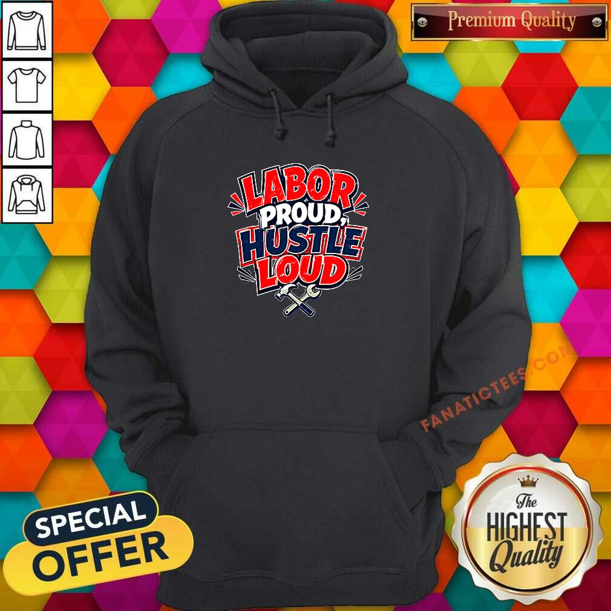 Awesome Labor Day Cartoon Proud Hustle Hoodie Awesome Labor Day Cartoon Proud Hustle Hoodie