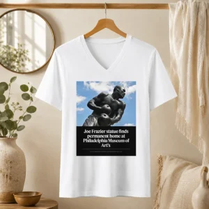 Funny Pretty Joe Frazier Statue Finds Permanent Home At Philadelphia Museum Of Art'S V-Neck Shirt