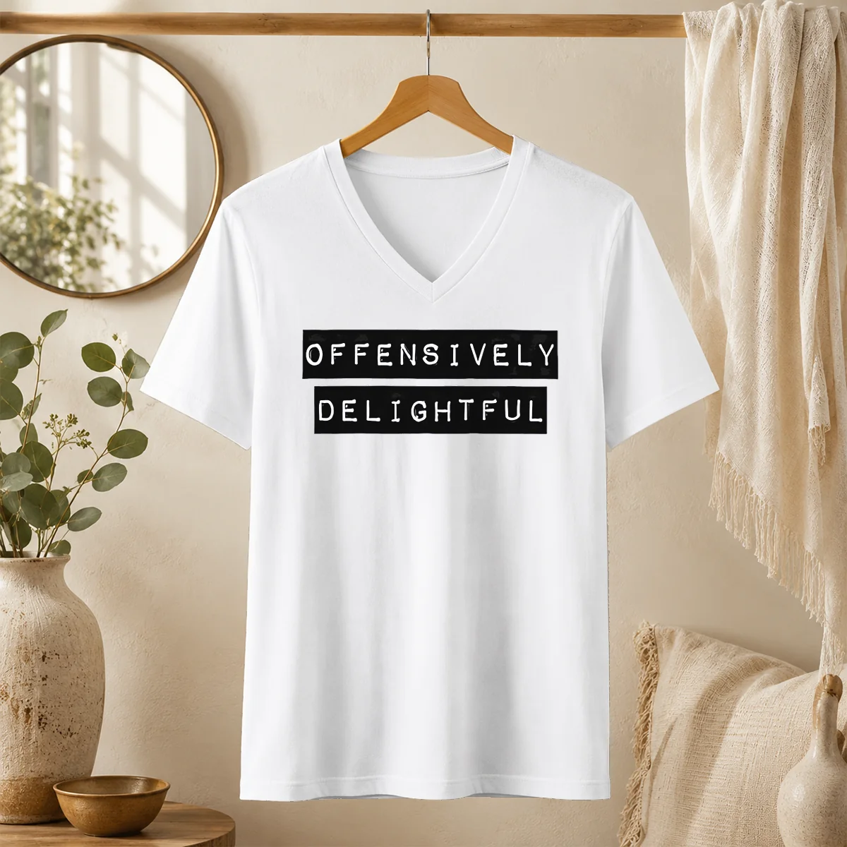 Good Offensively Delightful V-Neck Shirt Good Offensively Delightful V-Neck Shirt