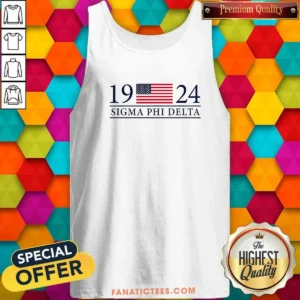 Hot Sigma Phi Delta 1924 American Flag Fraternity Tank Top