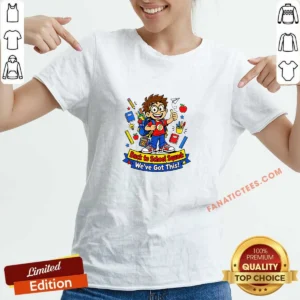 Premium Back To School Cartoon Squad For Kids V-Neck Shirt