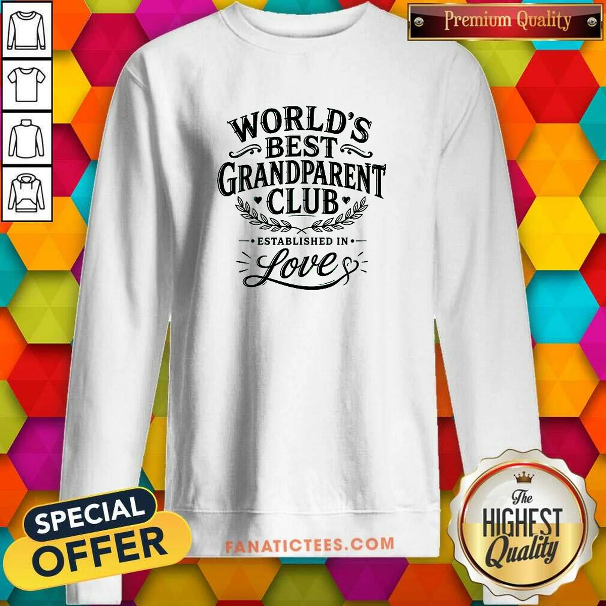 Premium Grandparents Day Worlds Best Club Line Art Sweatshirt