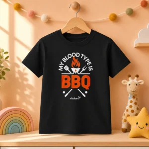 Pretty My Blood Type Is BBQ Kids T-Shirt