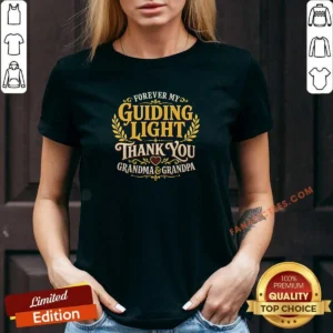 Funny Grandparents Day Gratitude Typography For Family Love V-Neck Shirt
