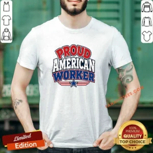 Funny Labour Day Proud American Worker Cartoon