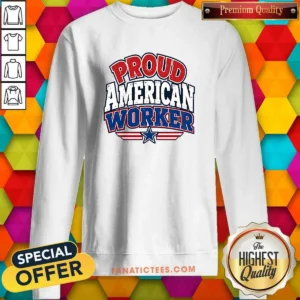 Funny Labour Day Proud American Worker Cartoon Sweatshirt
