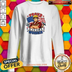 Pretty Proud American Worker Labour Day Anime Sweatshirt