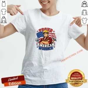 Pretty Proud American Worker Labour Day Anime V-Neck Shirt